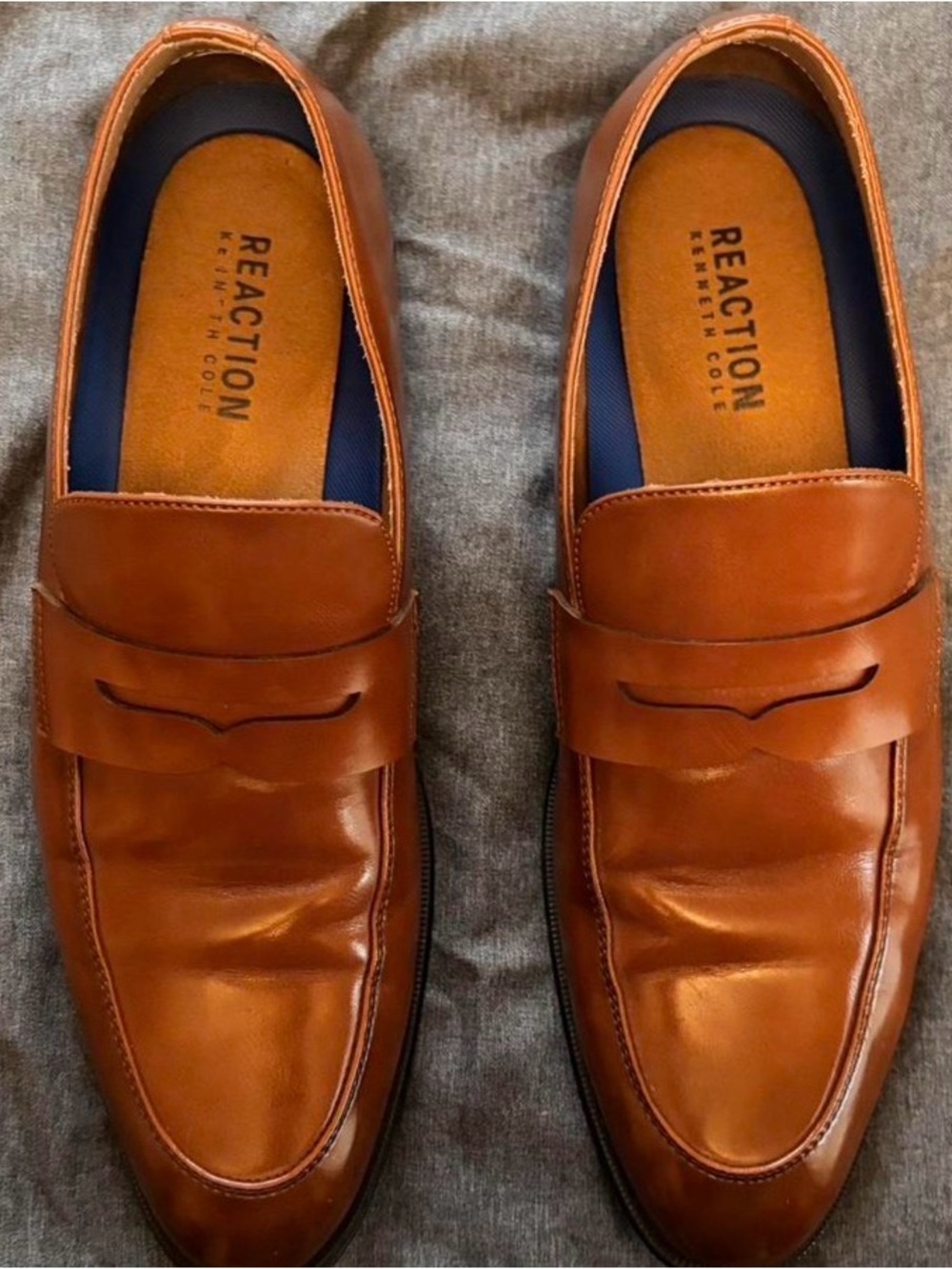 Kenneth Cole Reaction Brown Leather Penny Loafers
